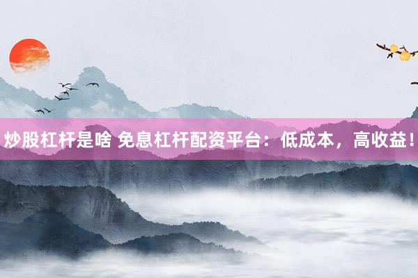 炒股杠杆是啥 免息杠杆配资平台：低成本，高收益！