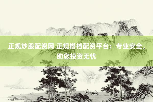 正规炒股配资网 正规搭档配资平台：专业安全，助您投资无忧