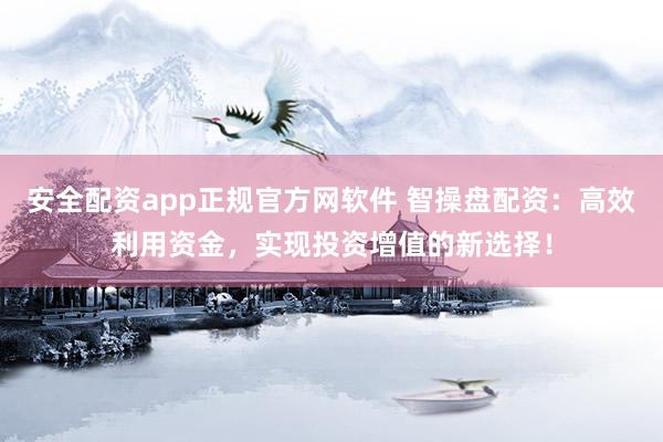 安全配资app正规官方网软件 智操盘配资：高效利用资金，实现投资增值的新选择！
