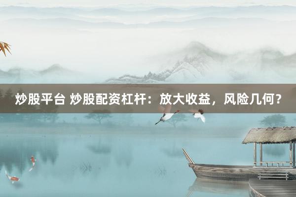 炒股平台 炒股配资杠杆：放大收益，风险几何？