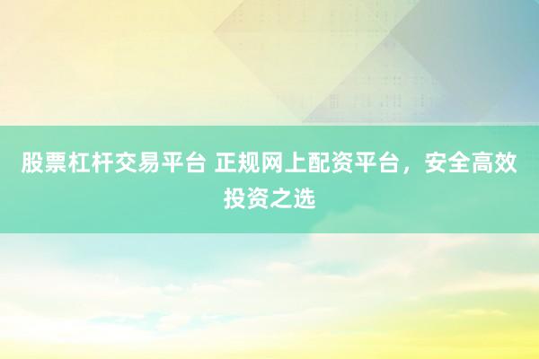股票杠杆交易平台 正规网上配资平台，安全高效投资之选
