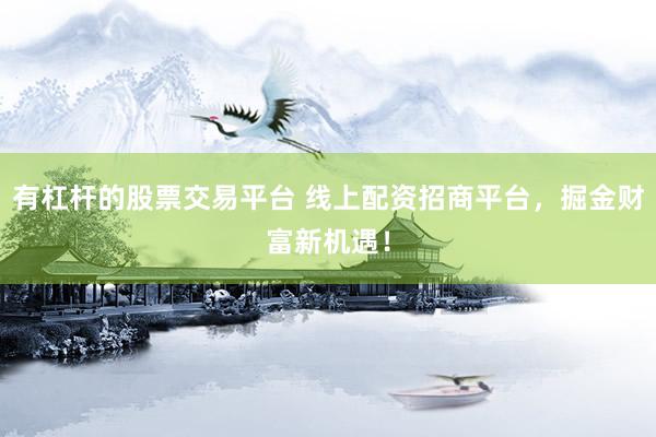 有杠杆的股票交易平台 线上配资招商平台，掘金财富新机遇！