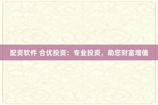 配资软件 合优投资：专业投资，助您财富增值