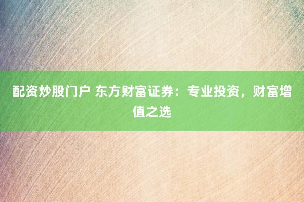 配资炒股门户 东方财富证券：专业投资，财富增值之选