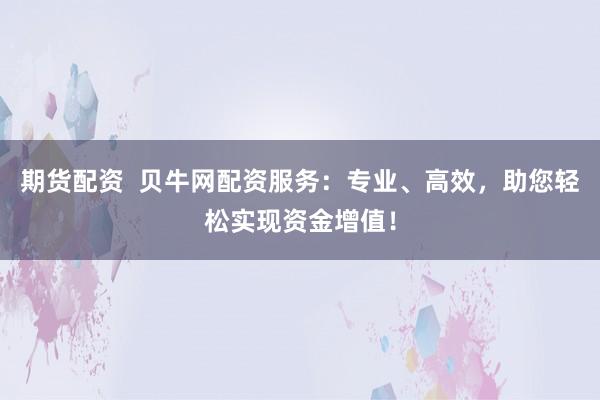 期货配资  贝牛网配资服务：专业、高效，助您轻松实现资金增值！