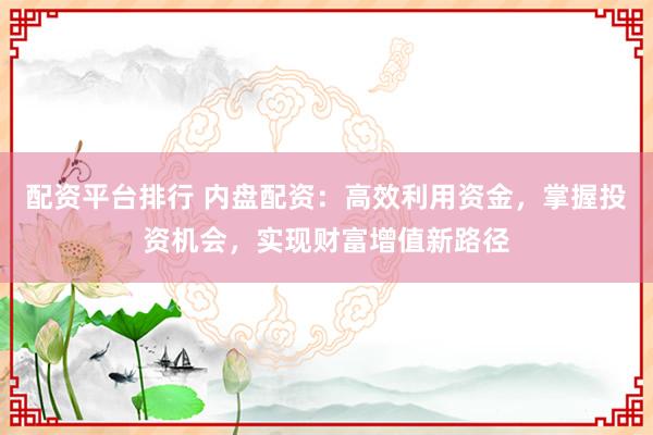 配资平台排行 内盘配资：高效利用资金，掌握投资机会，实现财富增值新路径