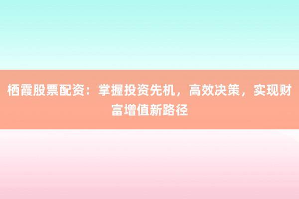栖霞股票配资:掌握投资先机,高效决策,实现财富增值新路径