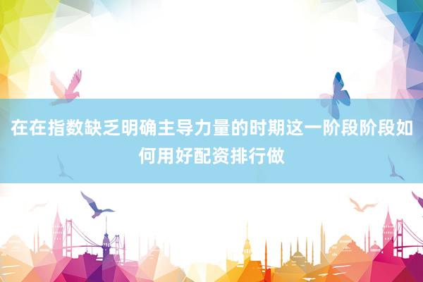 在在指数缺乏明确主导力量的时期这一阶段阶段如何用好配资排行做
